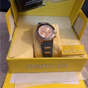 Invicta Rose Gold and Grey Chronograph Watch